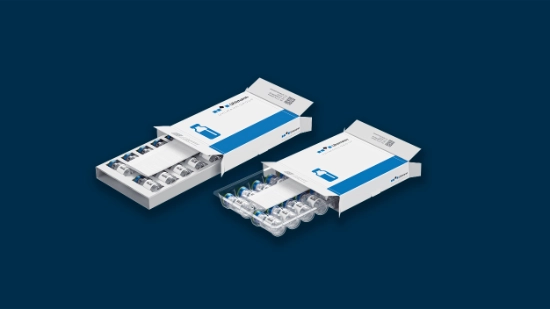 A selection of parenteral packaging solutions made of various materials.