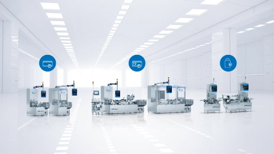Vista frontal de una Serialization Platform S 500 para estuches