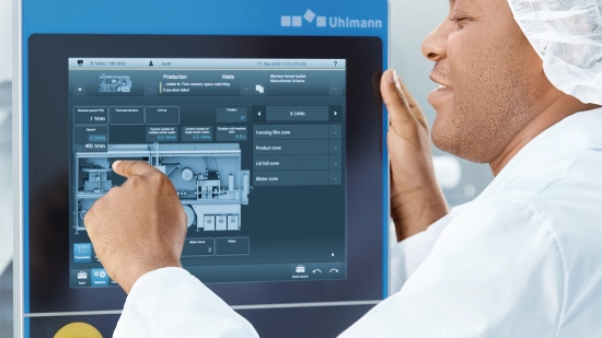 Uhlmann laboratory staff testing a blister