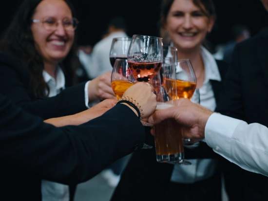Business team having a drink and networking