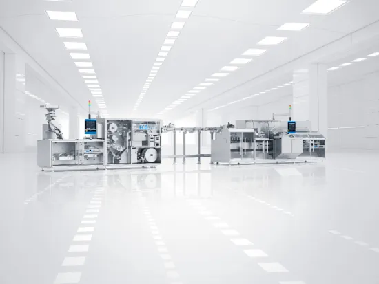 ECO 350 blister line with Conveyor Configuration in a production hall