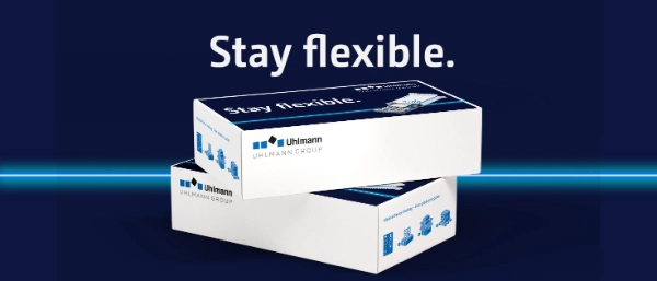 Two stacked packaging boxes from Uhlmann